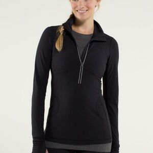 Lululemon Star Runner Pullover Black Paisley Rulu, Size 8, No tag, Long Zip.